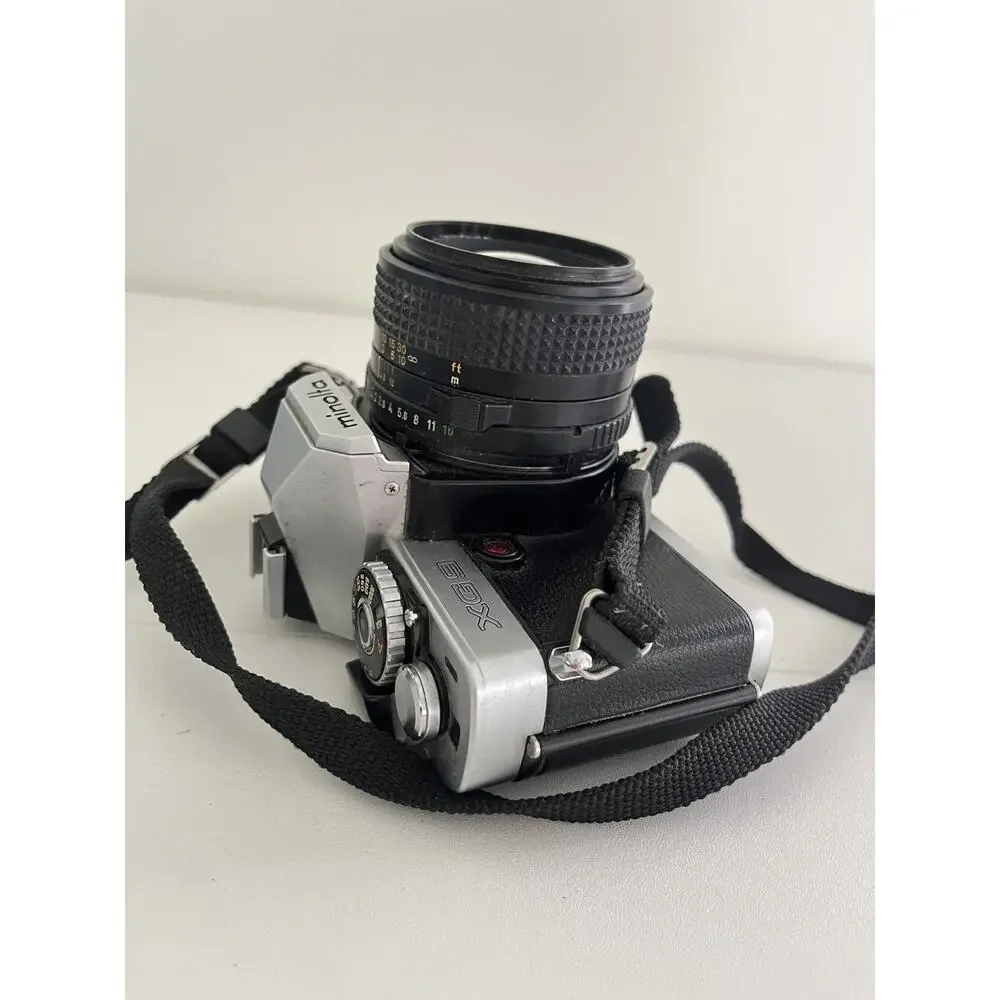 Untested Minolta XG9 Film Camera with MD 50mm Lens & Quantaray Flash PARTS